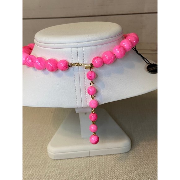 Vintage Marbled Pink Beaded Neckace - Picture 3 of 9